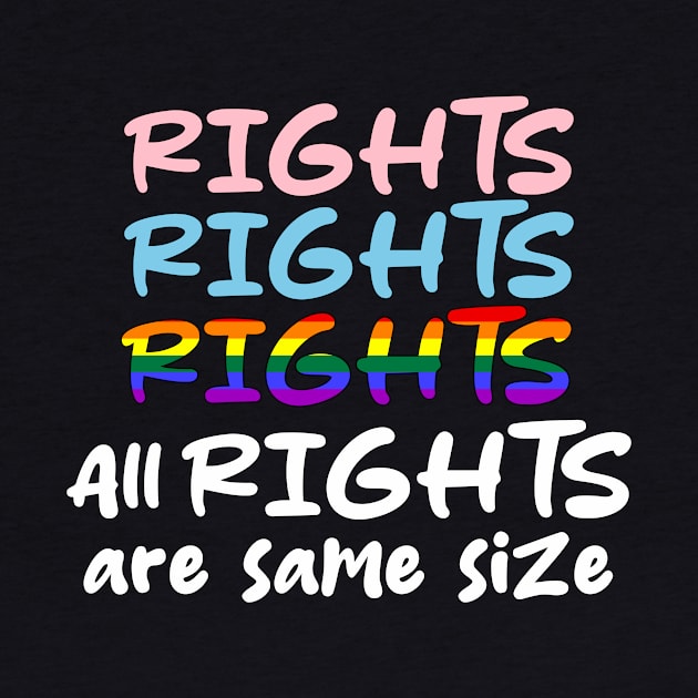 LGBTQ Equal Rights, LGBT Equality Shirt All Rights Are Same Size by Pro Design 501